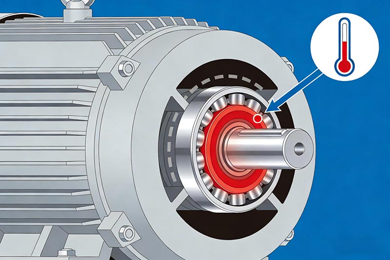 Wat is de eerste stap bij het oplossen van problemen met oververhitting van motorlagers?